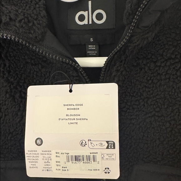 BRAND NEW WITH TAGS!!! ALO BLACK SHERPA EDGE JACKET. SIZE :S - Picture 5 of 12